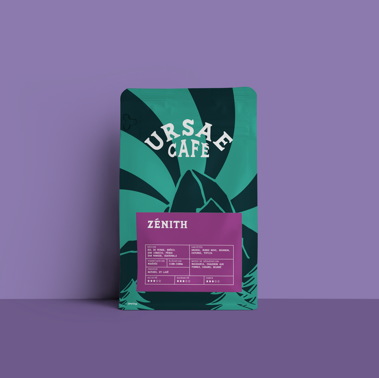 Ursae Zenith — Whole bean coffee, medium roast, Brazil, Peru & Guatemala, washed process