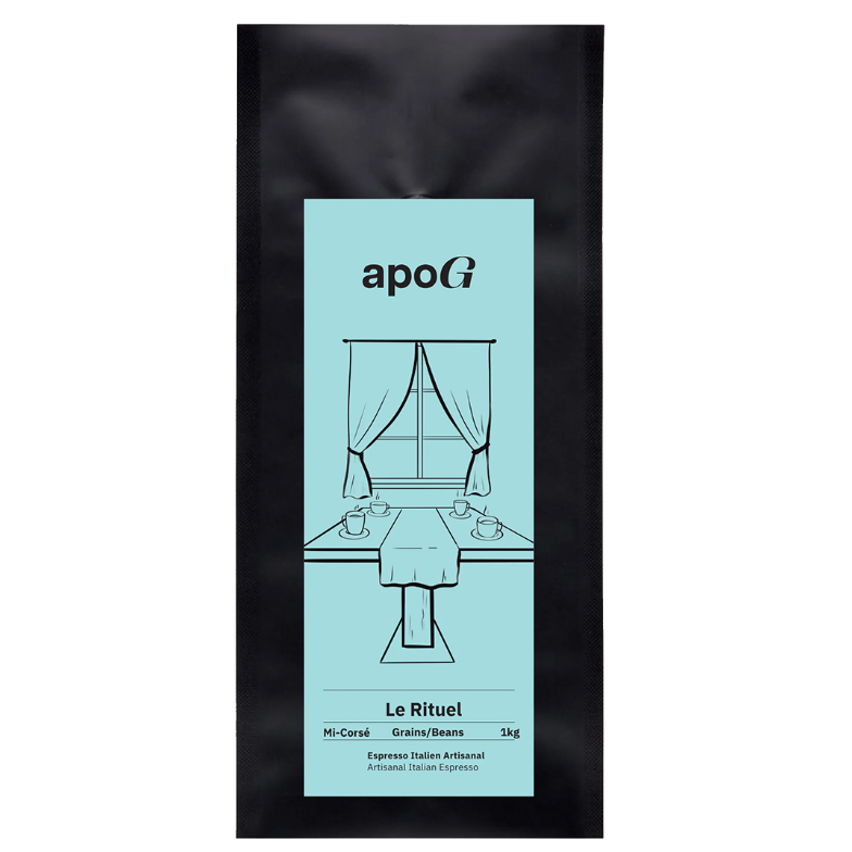 ApoG Le Rituel : espresso italien artisanal, grains entiers, profil mi-corsé, 1 kg