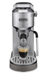 De'Longhi Dedica Duo EC890 : machine à espresso manuelle compacte, buse vapeur My LatteArt, Cold Brew intégré (boîte ouverte)