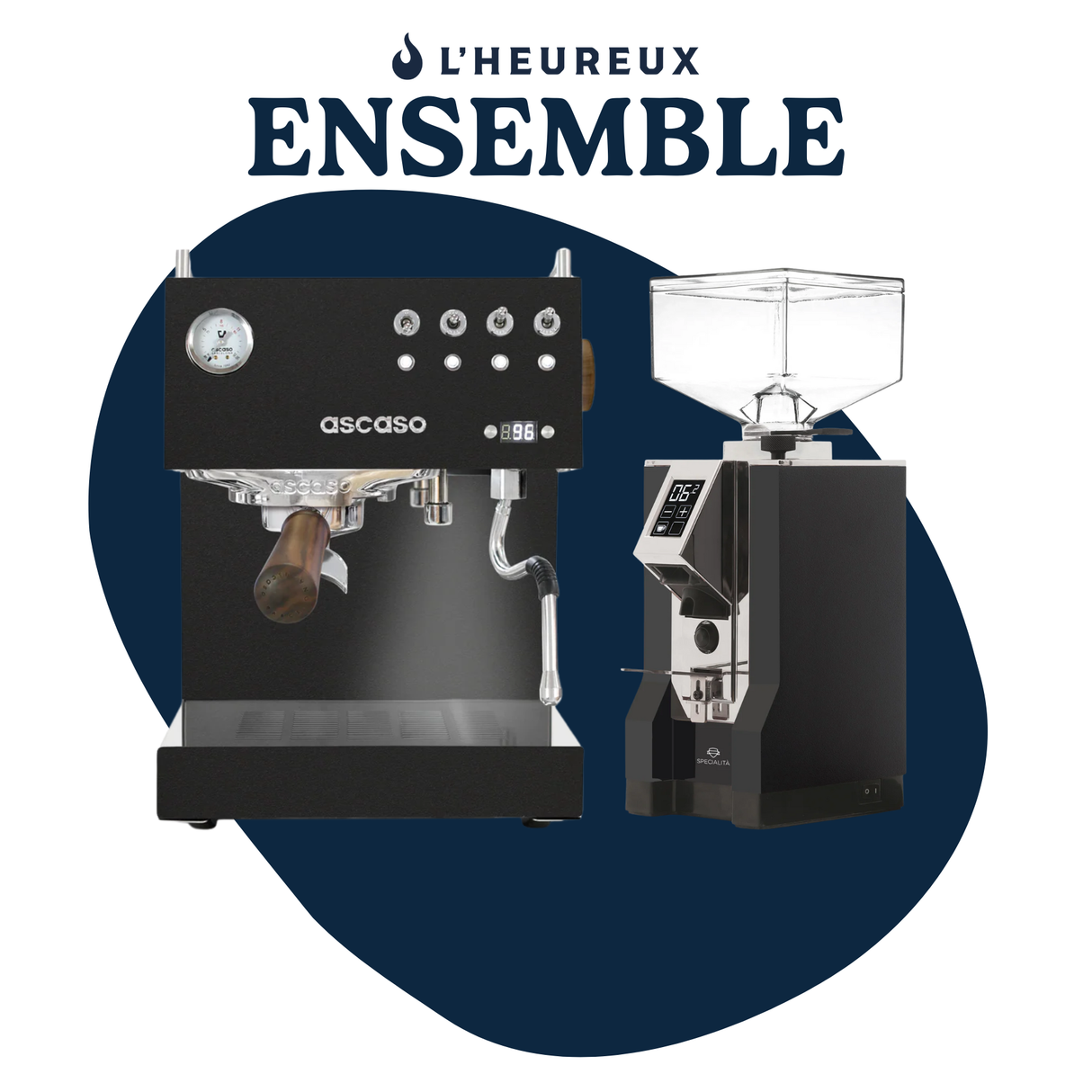 Ascaso Steel DUO PID Black &amp; Eureka Specialita 55 Black Set