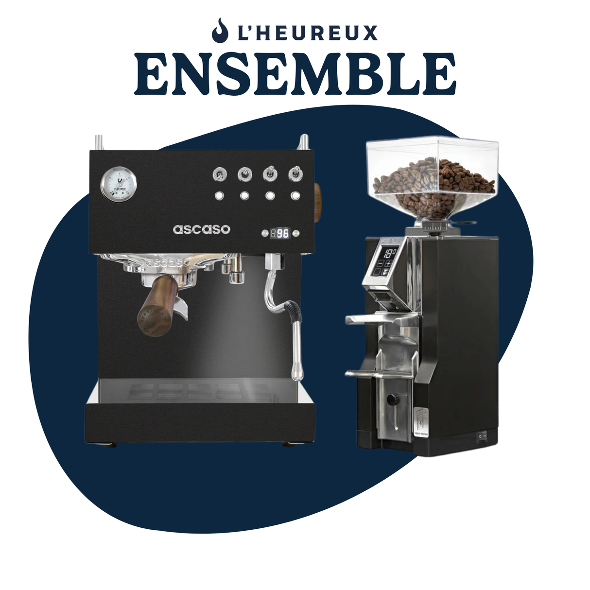 Ensemble Ascaso Steel DUO PID Noir & Eureka Mignon Libra 55 Noir