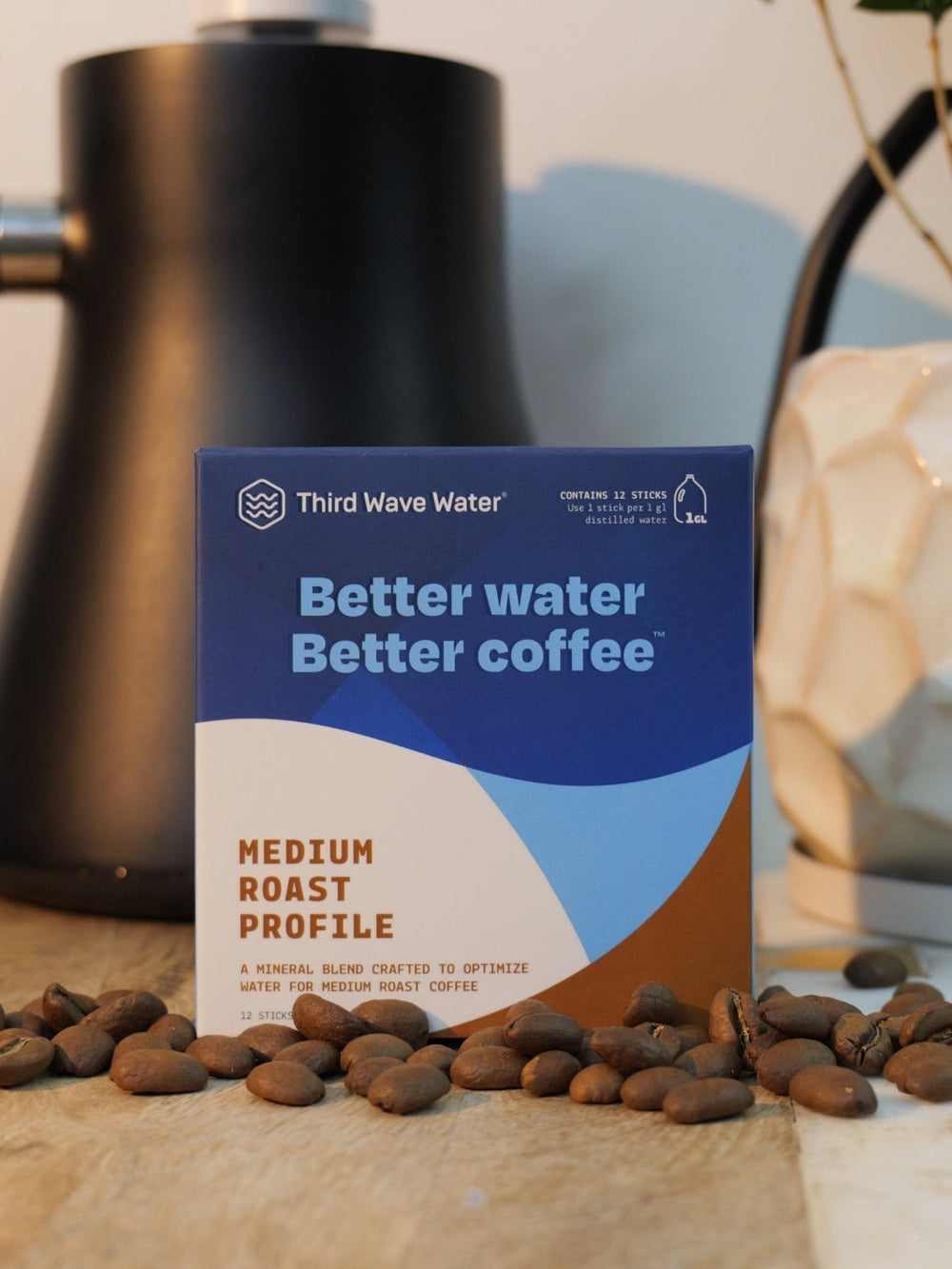 Third Wave Water : sachets minéraux profil Medium Roast, format 1 gallon, boîte de 12