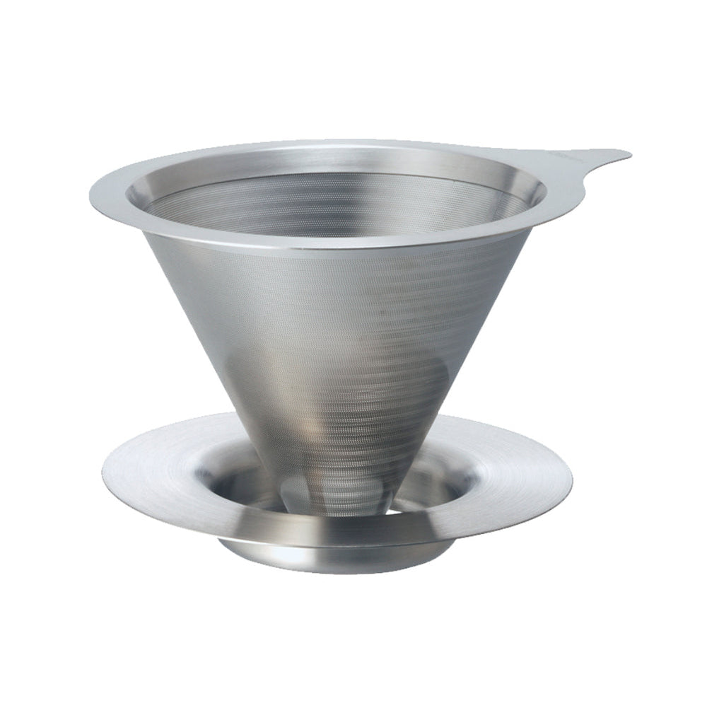 Hario 02 Dual Mesh : infuseur à café en acier inoxydable, double filtre métallique, 1 à 4 tasses