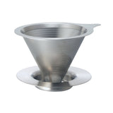 Hario 02 Dual Mesh : infuseur à café en acier inoxydable, double filtre métallique, 1 à 4 tasses