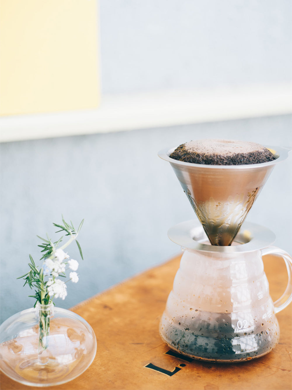 Hario 02 Dual Mesh : infuseur à café en acier inoxydable, double filtre métallique, 1 à 4 tasses