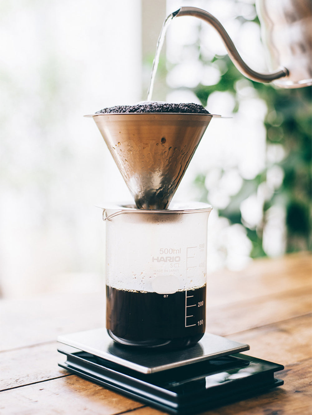 Hario 02 Dual Mesh : infuseur à café en acier inoxydable, double filtre métallique, 1 à 4 tasses