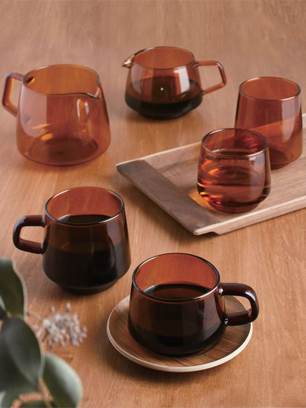 KINTO SEPIA: Amber Glass Cup and Mug, 270ml and 340ml