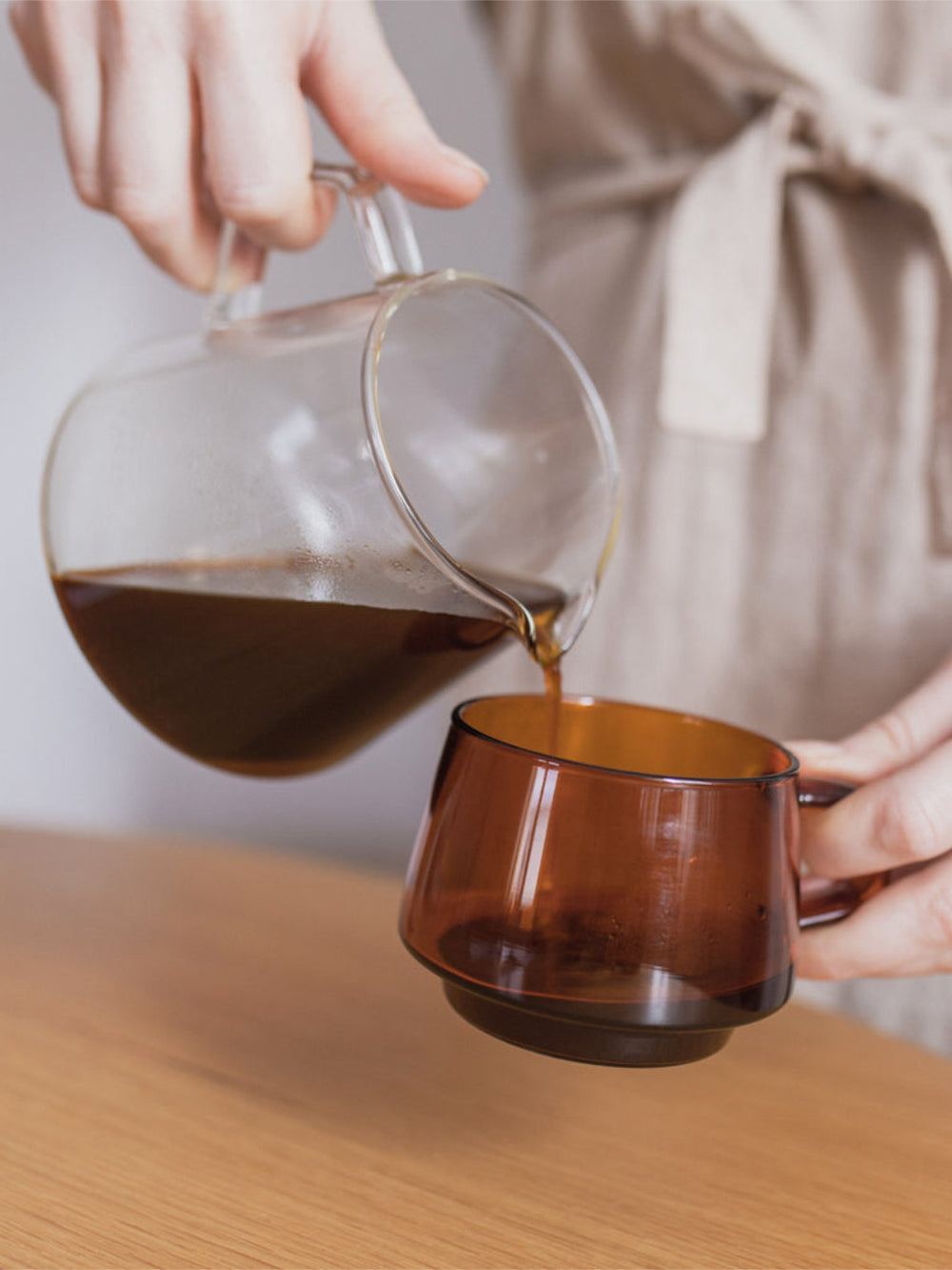 KINTO SEPIA: Amber Glass Cup and Mug, 270ml and 340ml