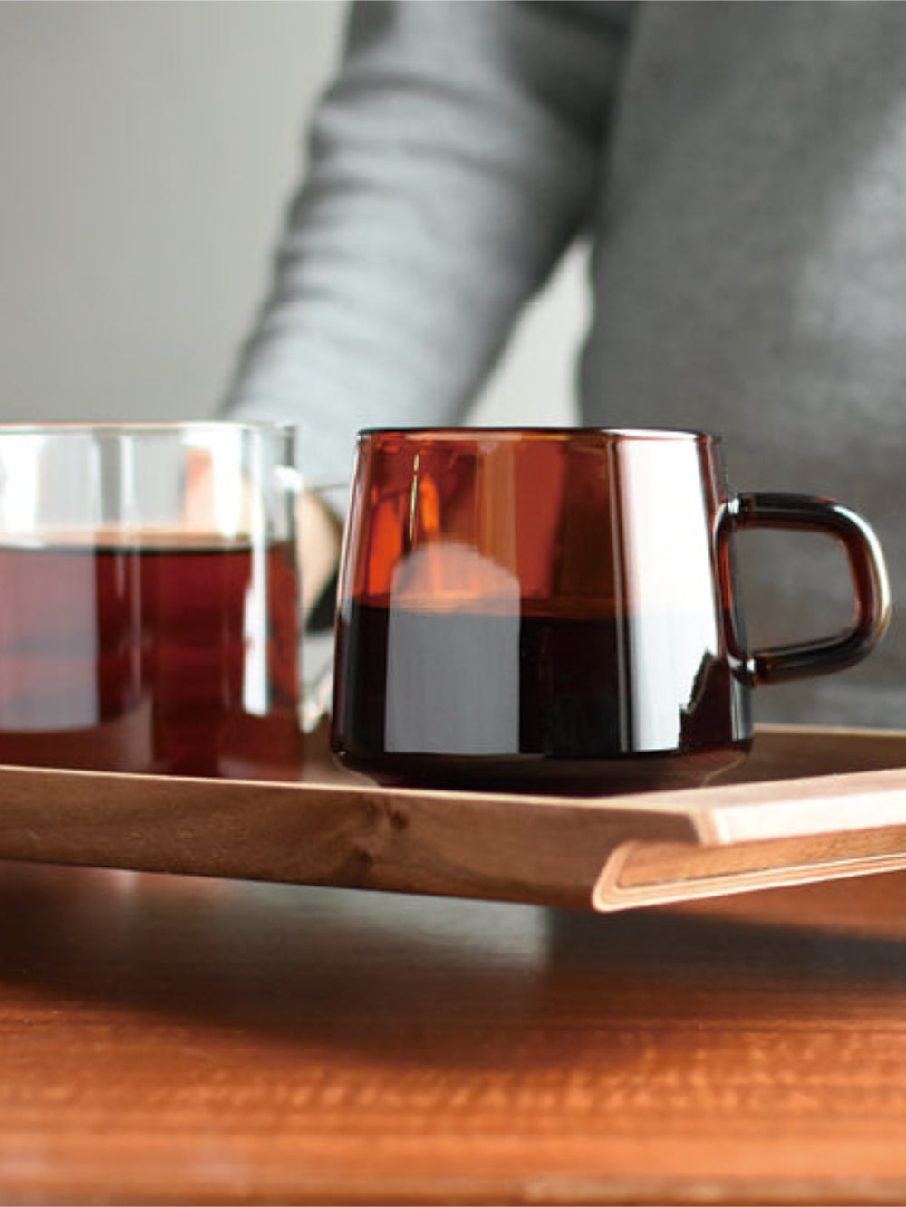 KINTO SEPIA: Amber Glass Cup and Mug, 270ml and 340ml