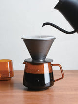 KINTO SEPIA: Amber Glass Coffee Server, 600ml, Base for KINTO SLOW COFFEE STYLE Brewers