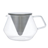 KINTO CARAT: Glass and Stainless Steel Teapot with Visible Conical Strainer, 850ml