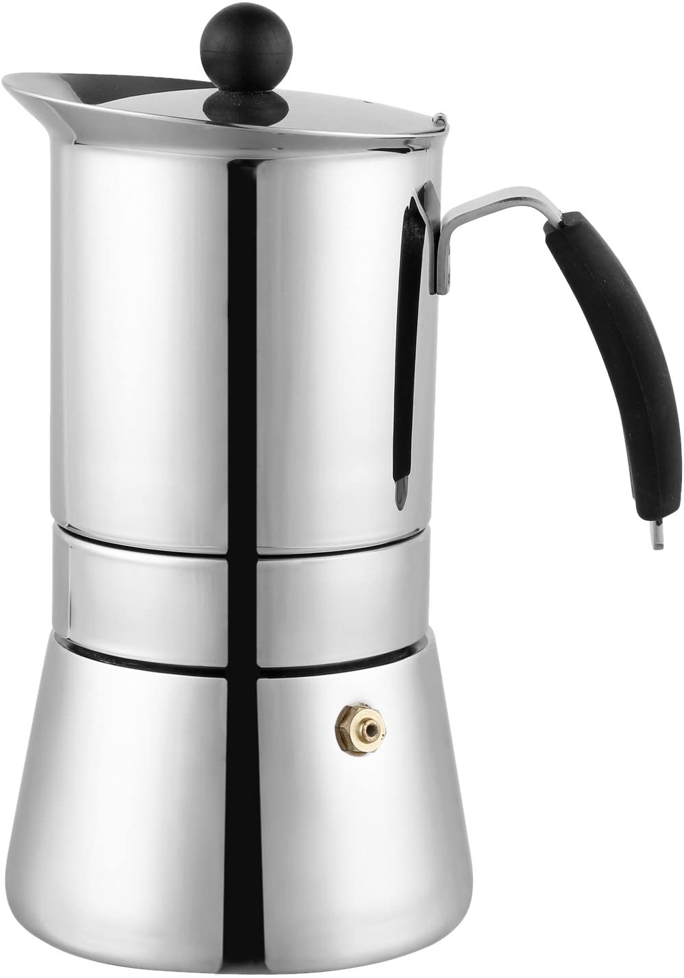 Amore Espresso Coffee Maker 6 Cups Stainless Steel And Black Handle