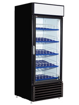 QBD QBD CD26-HC Refrigerator 1 Black Glass Door and Illuminated Sign