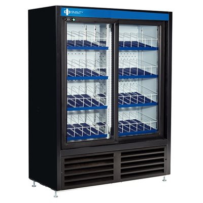 QBD CD4160-HC refrigerator 2 flat shelf doors 47X21X59.6 16