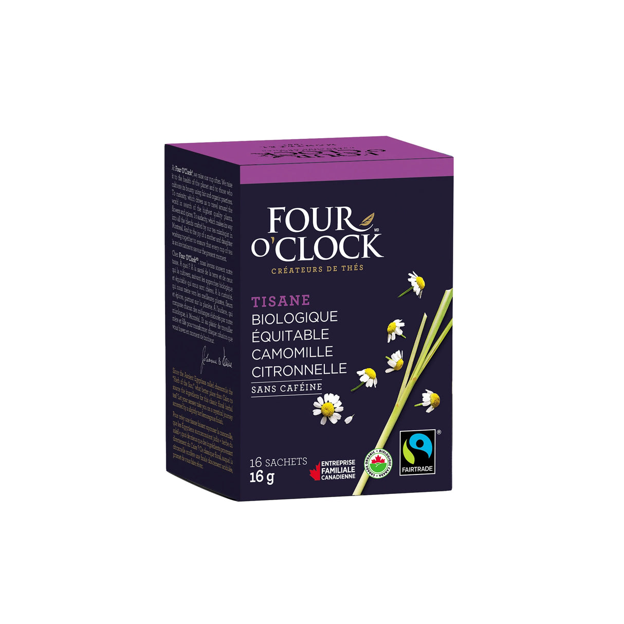 Fair Trade Organic Chamomile Lemongrass Herbal Tea Four O'Oclock 16