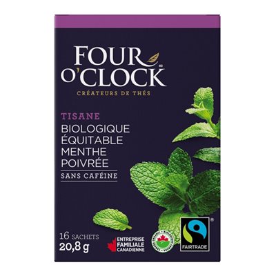 Fair Trade Organic Peppermint Herbal Tea Four O'Oclock 16