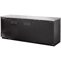 Refrigerateur Back Bar True 3 Portes Noires - 90 Po En Longueur