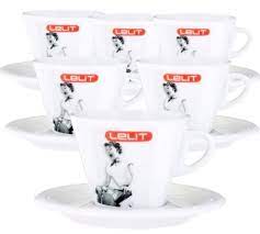 Lelit 6 Porcelain Cappuccino Cups With Saucer 19 cl