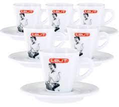 Lelit 6 Tasses Espresso En Porcelaine Avec Soucoupe De 7 cl