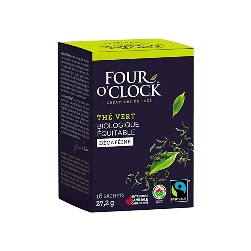 Fair Trade Organic Decaffeinated Green Tea Four O'Oclock 16 Un